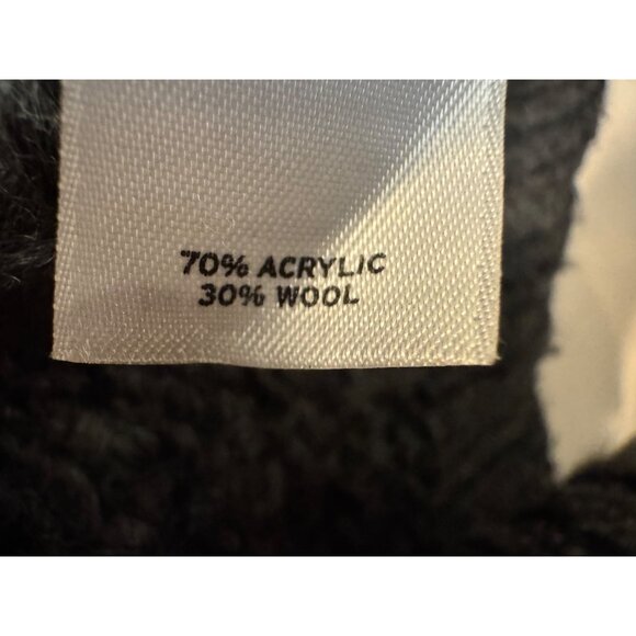 Cardigan Womens S Acrylic/Wool Gray Ribbed Button Front Long Sleeve Knit Sweater - Picture 5 of 6